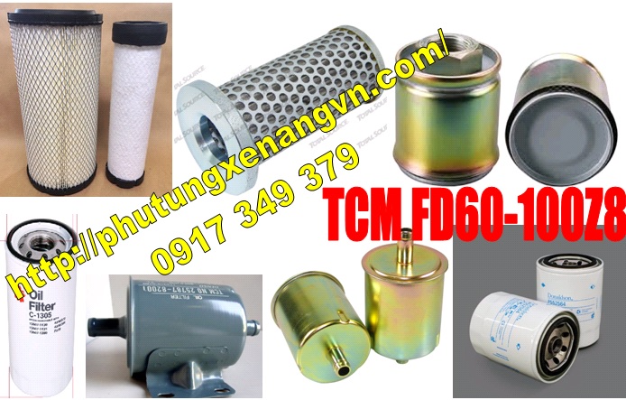 Oil filter, air filter, fuel filter, hydraulic filter TCM FD60Z8, FD70Z8, FD80Z8, FD100Z8